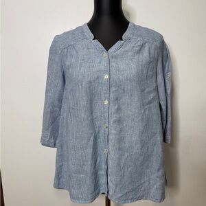 Jones New York Sky Blue Sport Petite Shirt